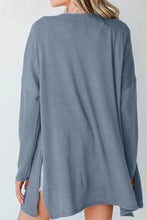 Slit Open Front Long Sleeve Cover Up Woman Outerwear