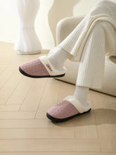 Horn Buckle Furry Texture Flat Slippers Woman Slippers