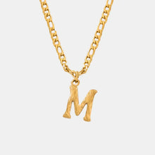 Titanium Steel Letter Pendant Necklace Style M One Size Fashion Jewelry