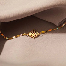 Lotus Shape 18K Gold-Plated Bead Bracelet Necklaces