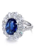 5 Carat Lab-Grown Sapphire Flower Shape Ring Rings