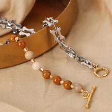 Titanium Steel Egg Yolk Stone Necklace Necklaces