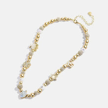 Rhinestone 14K Gold-Plated Beaded Necklace Gold One Size Fashion Jewelry