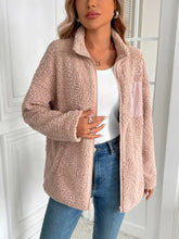 Ivy Lane Zip Up Long Sleeve Fuzzy Jacket Woman Outerwear