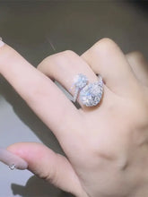 2 Carat Moissanite 925 Sterling Silver Bypass Ring Silver One Size Rings