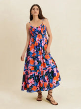 Smocked Back Ruffled Hem Printed Cami Dress Multicolor Casual Dresses