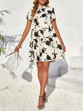 Printed Short Sleeve Mini Dress Casual Dresses
