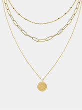 18K Gold-Plated Three-Layered Engraved Necklace Necklaces