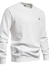 Men's Round Neck Long Sleeve Sweatshirt Ivory Mens Tops