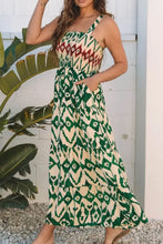 Western Aztec Shirred A-line Sleeveless Maxi Dress Woman Maxi Dress