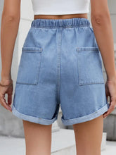 Drawstring Wash Denim Shorts Denim Shorts