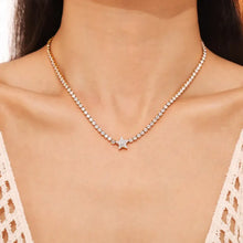 Titanium Steel Zircon Star Necklace Gold One Size Necklaces