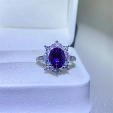 2 Carat Moissanite 925 Sterling Silver Ring Deep Purple Rings