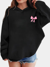Bow Print Long Sleeve Hoodie Woman Sweatshirts