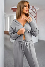 Dropped Shoulder Hoodie and Drawstring Pants Active Set Woman Activewear