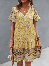 Floral Print V-Neck Summer Dress Woman Casual Dress