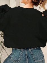 Flower Round Neck Long Sleeve Sweatshirt Woman Sweatshirts