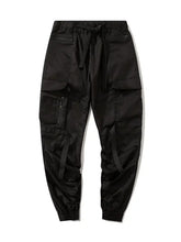 Men's Multi-Pocket Cargo Joggers Black Woman Sweatpants