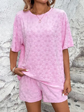 Flower Round Neck Top and Shorts Lounge Set Woman Loungewear Sets