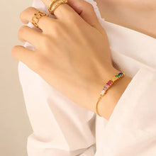 Contrast Zircon Titanium Steel Bracelet Bracelets