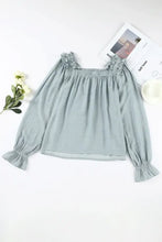 Frill Trim Flounce Sleeve Blouse Woman Blouses