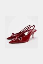 Point Toe Slingback Pumps Burgundy woman pumps