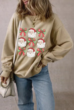 Santa Graphic Round Neck Long Sleeve Sweatshirt Woman Sweatshirts