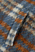 Plaid Collared Neck Jacket with Chest Pockets Woman Outerwear