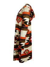 Geometric Hooded Cardigan with Pockets Woman Outerwear