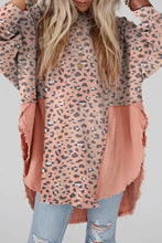 Textured Leopard Dropped Shoulder Blouse Blush Pink Woman Blouses