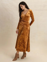 V-Neck Long Sleeve Midi Dress Casual Dresses