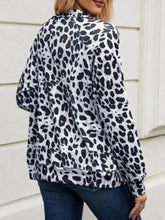 Full Size Leopard Collared Neck Zip Up Jacket Woman Outerwear