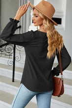 Round Neck Flounce Sleeve T-Shirt Woman T Shirts