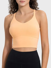 Millennia Crisscross Round Neck Active Tank Sherbet Woman Activewear