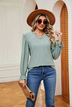 V-Neck Flounce Sleeve Blouse Woman Blouses
