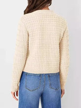 Button Up Round Neck Long Sleeve Cardigan Woman Outerwear