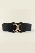 Alloy Buckle Elastic Belt Black One Size Belts