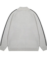 Men's Zip-Up Cardigan with Accent Stripes Cardigans