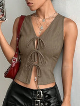 Tied Front V-Neck Tank Tanks & Camis