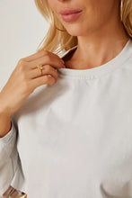 Round Neck Dropped Shoulder Cropped Sweatshirt Woman Sweatshirts