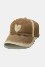 Heart Cotton Baseball Cap Caramel One Size Hats