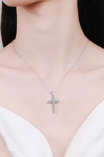 Moissanite Cross Pendant Chain Necklace Silver One Size Necklaces