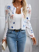 Printed Zip Up Long Sleeve Jacket Woman Outerwear
