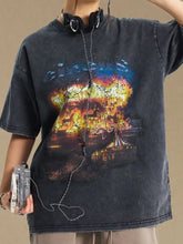 Men's Graphic Round Neck Half Sleeve T-Shirt Mens Tops