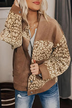 Leopard Button Up Drop Shoulder Jacket Woman Outerwear