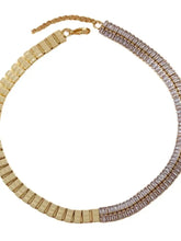 18K Gold-Plated Two-Tone Zircon Choker Necklace Fashion Jewelry