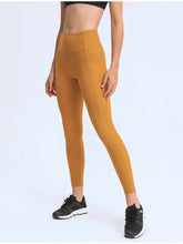 Millennia Wide Waistband Leggings with Pockets Tangerine Woman Leggings