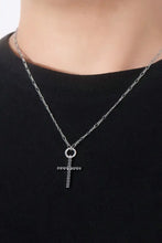 Moissanite Cross Pendant Platinum-Plated Necklace Necklaces