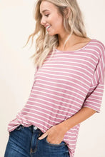 BOMBOM Striped Round Neck Half Sleeve T-Shirt Woman T Shirts