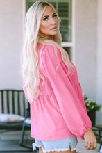 V-Neck Babydoll Top Woman Blouses